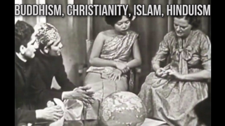 1954 High school exchange students. Thailand, Switzerland, India, Pakistan. Subject: Religion