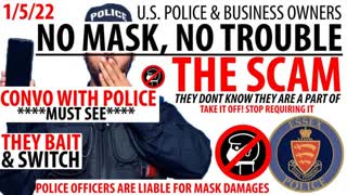 All Police & Business Owners need to hear this 1/5/22 phone convo with Essex (VT)PD on masks - wow