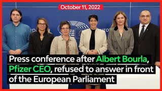 Press conference after Pfizer CEO Albert Bourla refused to answer in front of European Parliament