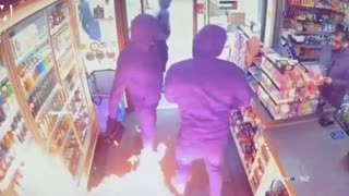 INSTANT KARMA | MASKED THUGS SET CORNER SHOP [AND THEN THEMSELVES] ON FIRE!