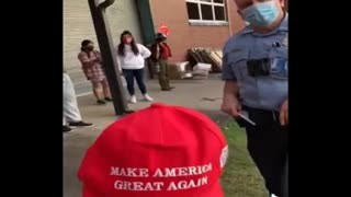 Cop Threatens Student With Arrest If He Doesn't Take Off His MAGA Hat.