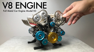 Building a V8 Engine Model Kit - Full Metal Car Engine Model Kit