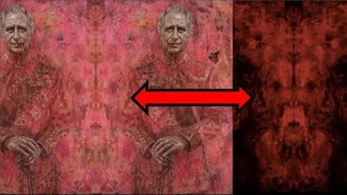 KING CHARLES' DEMONIC PORTRAIT! IF YOU LOOK CLOSELY YOU WILL SEE THE SECRET MESSAGES REVEALED IN IT!