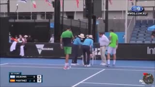 tennis ball boy collapses