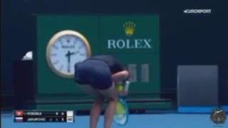 tennis player collapses