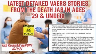 VAERS - LATEST DETAILED STORIES FROM THE DEATH JAB IN AGES 29 & UNDER!