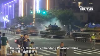 Tanks are being put on the streets in China to protect the banks.