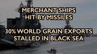 Merchant ships hit by missiles; Grain/fert exports STOP in Ukraine/Russia