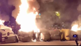 Radical riots in Catalonia, Spain