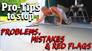 How NOT to pour a concrete slab, sidewalk or driveway. Beginner mistakes & Red flags! 4k video