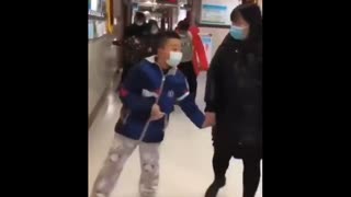 CLOWN WORLD - Chinese Patients Limp Out Of Hospital After Covid Anal Swab Testing