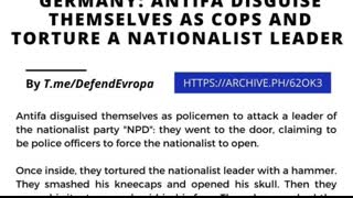 Antifa disguise themselves as cops and torture a German Nationalist Leader Paul Rzehaczek