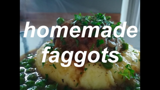 How to make homemade Faggots, classic British meat balls with mash potatoes and onion gravy