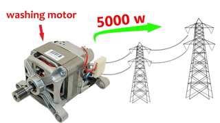 How to turn 220V Electric Generator from a Washing Machine Motor - Step by step