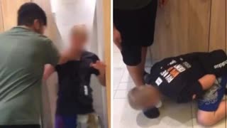 Danish boy gets beaten by filthy muslim then forced to kneel and kiss his dirty subhuman feet