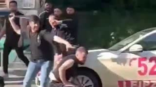 Invaders In Germany Attacking Each Other With A Machete And Knifes