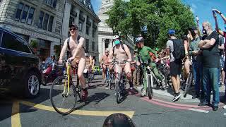 World Naked Bike Ride - WNBR London 2021 - Ride from Tower Hill to Hyde Park - rear camera