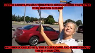 Intactivist Demonstrators Threatened By A Violent Woman