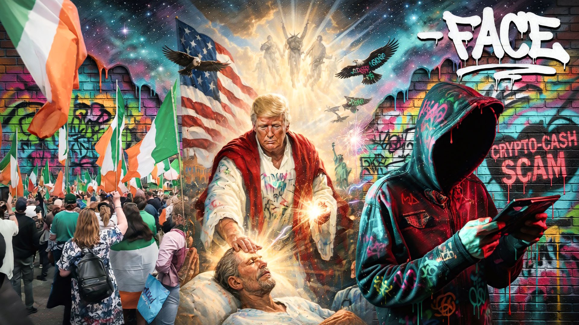 FACE - Stream 39 - Ireland Rises Up, Crypto Rugpullers, Trump Christ & Jeetsy On OMETV