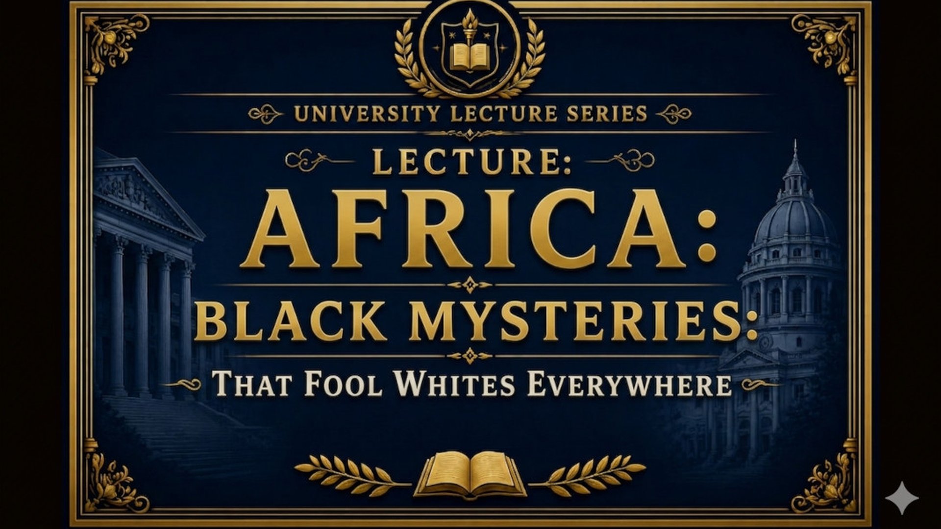 Lecture: Africa: Black Mysteries that fool Whites everywhere